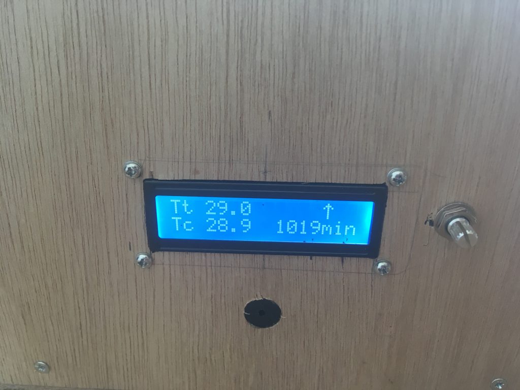 Front display of the Arduino-based bread proofing box