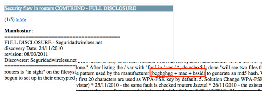 Comtrend Full Disclosure by seguridadwireless.net